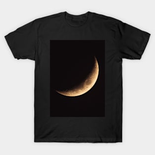 Crescent Moon Night Sky Photograph T-Shirt